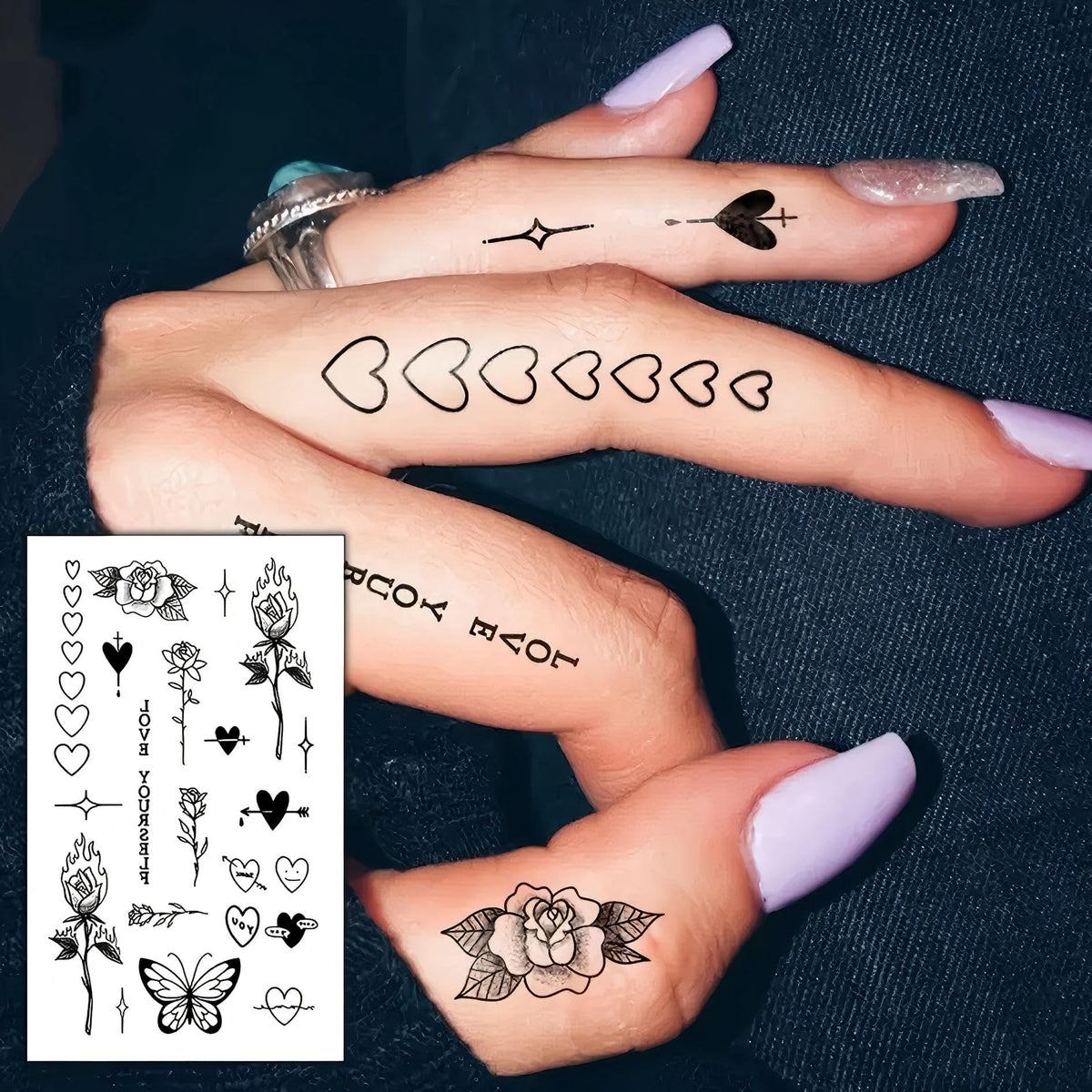COKTAK applied on finger demonstrating precise tiny tattoo placement benefit