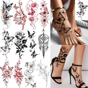 COKTAK front packaging showing 12 floral and butterfly tattoo sheets, vibrant designs