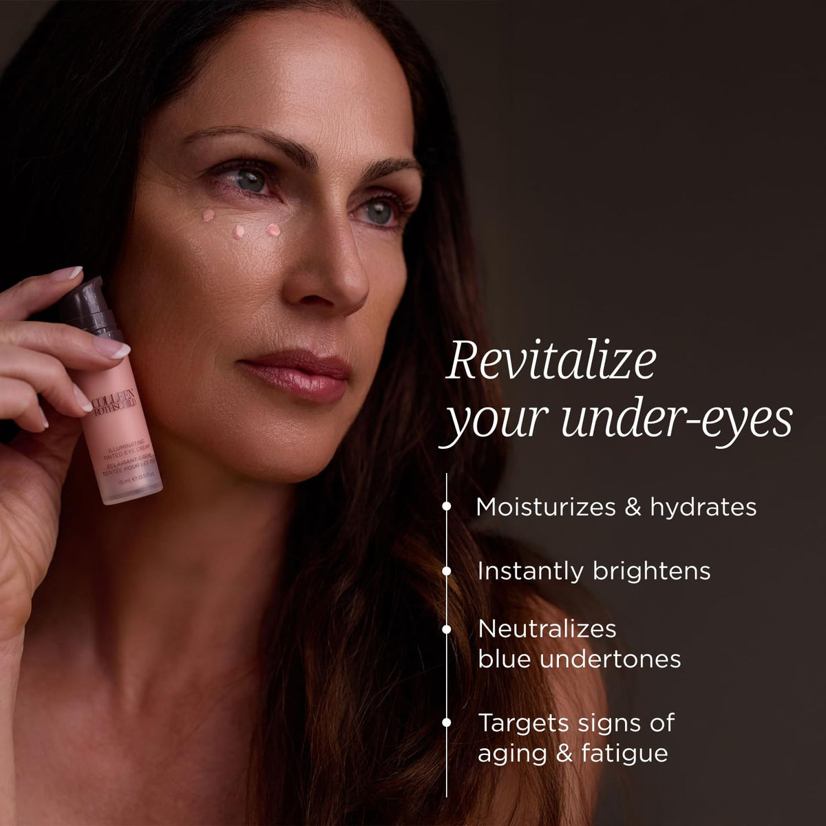 Colleen Rothschild swatch on skin demonstrating peach undertone and instant brightening benefit