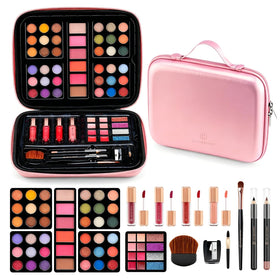 Color Nymph front view of open kit showing organized palettes and handbag benefit portability