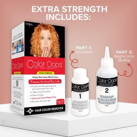 Color Oops being applied to hair by hand for targeted color removal