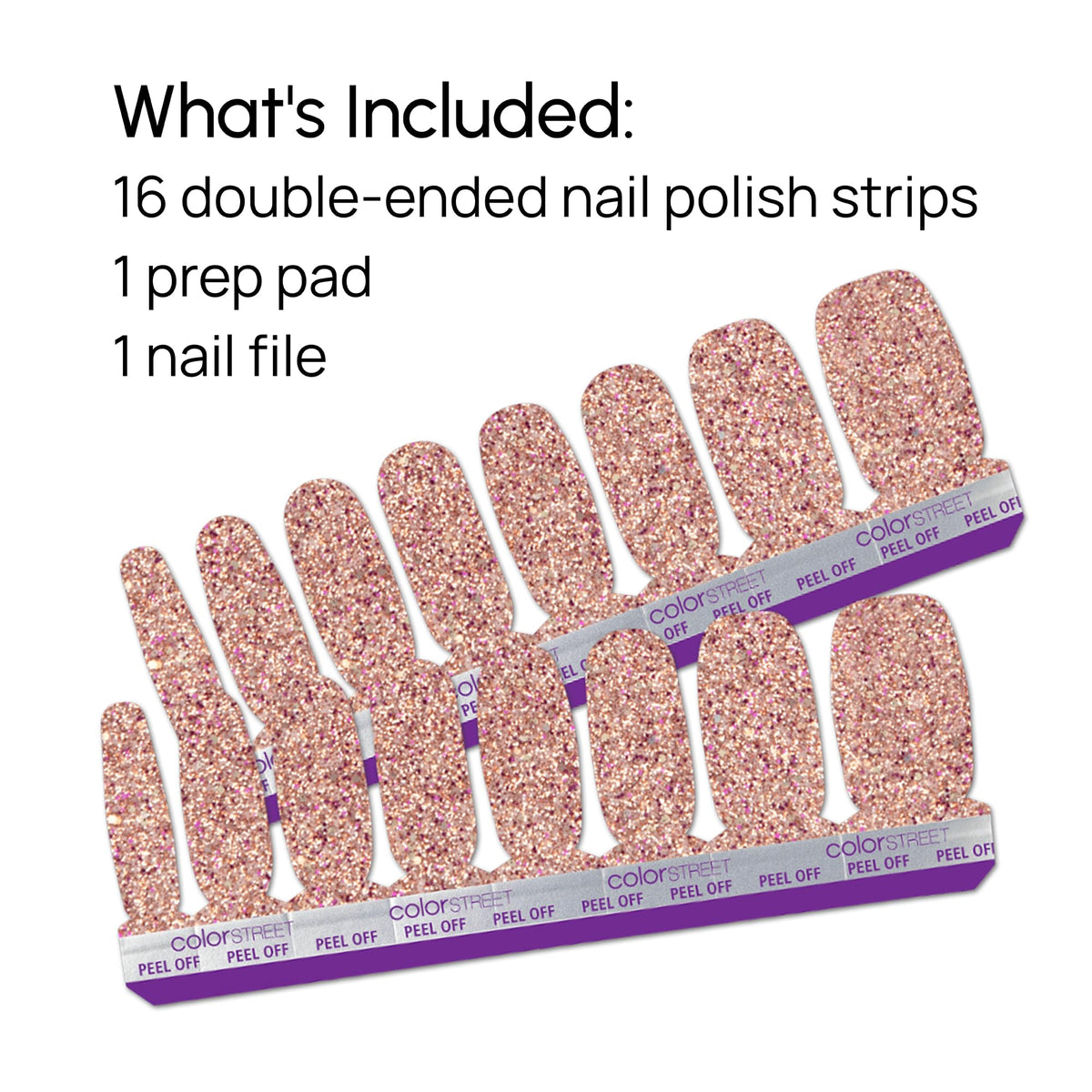 Back label of Color Street pack with instructions for easy application benefit