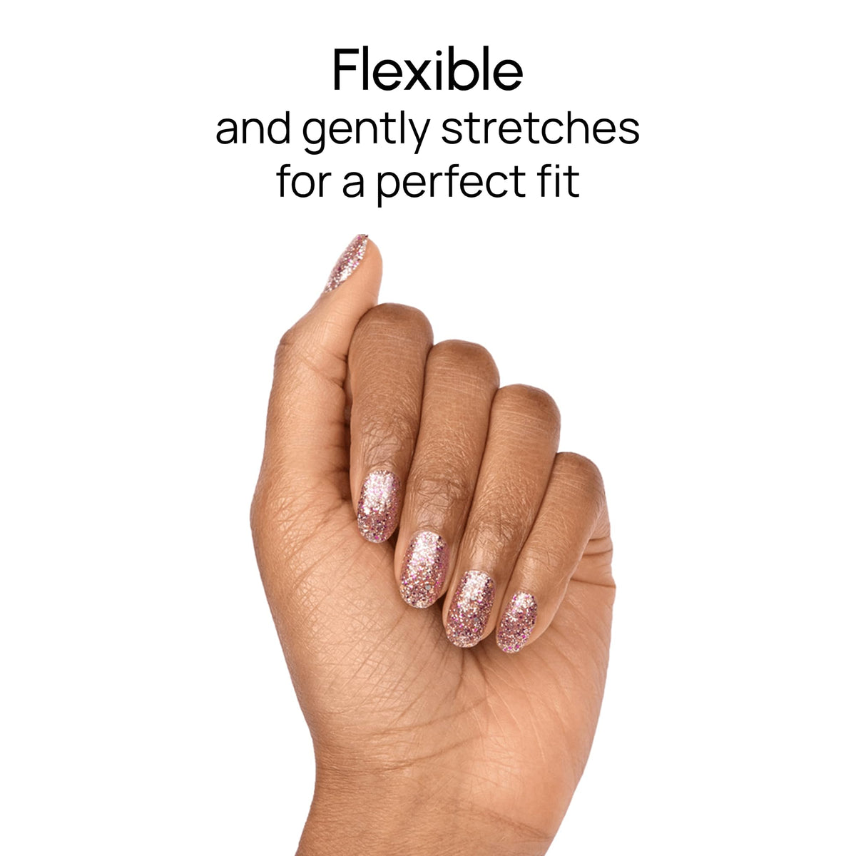 Finished Color Street manicure in night-out lighting showcasing long-lasting shine