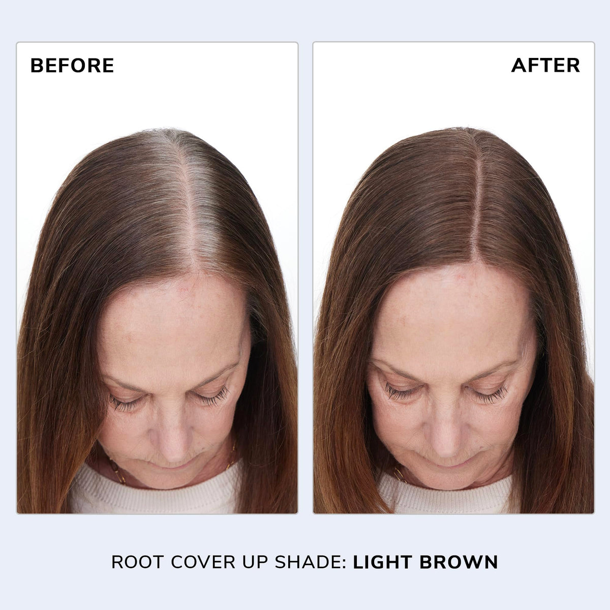 COLOR WOW powder applied to brush close-up demonstrating precise coverage benefit