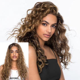 COLOR WOW curl texture close-up showing defined, frizz-free ringlets