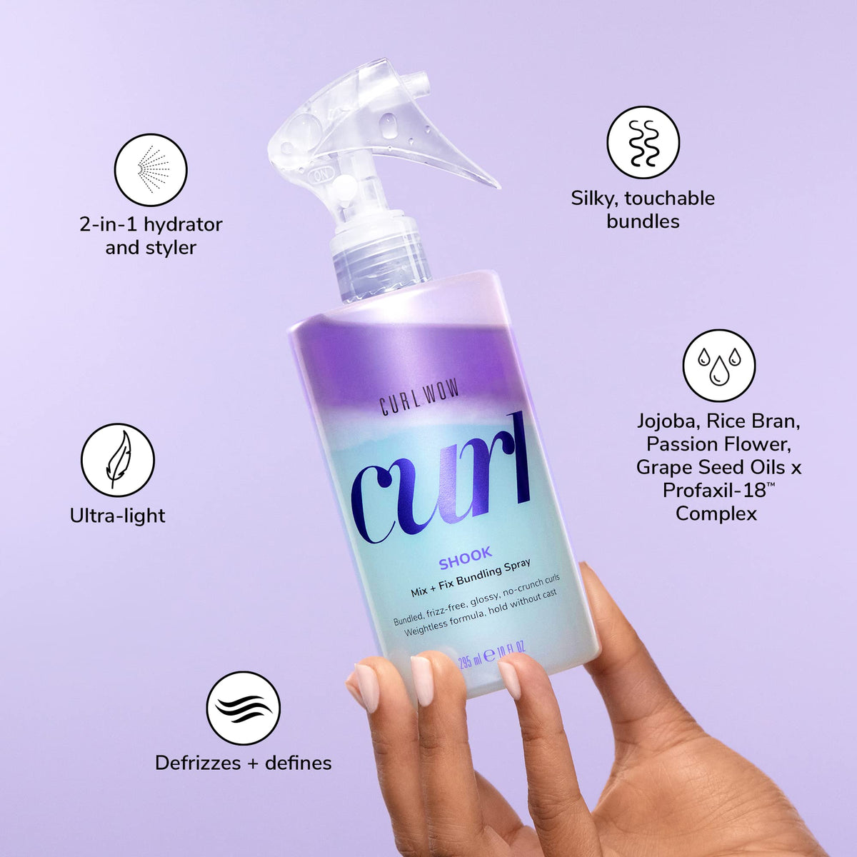COLOR WOW oils and botanical ingredients arranged to highlight nourishment benefit