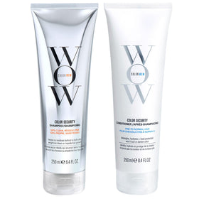 COLOR WOW front packaging showing shampoo and conditioner protects color