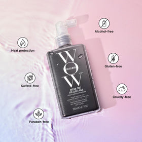COLOR WOW bottle in hand size comparison showing travel-friendly styling benefit