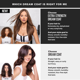 COLOR WOW before and after on curly hair showing reduced frizz and glossy results