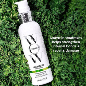 COLOR WOW being applied to damp hair demonstrating easy distribution and protection