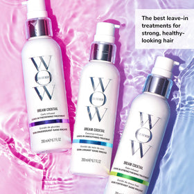 COLOR WOW bottle next to hand demonstrating product size and travel-friendly convenience