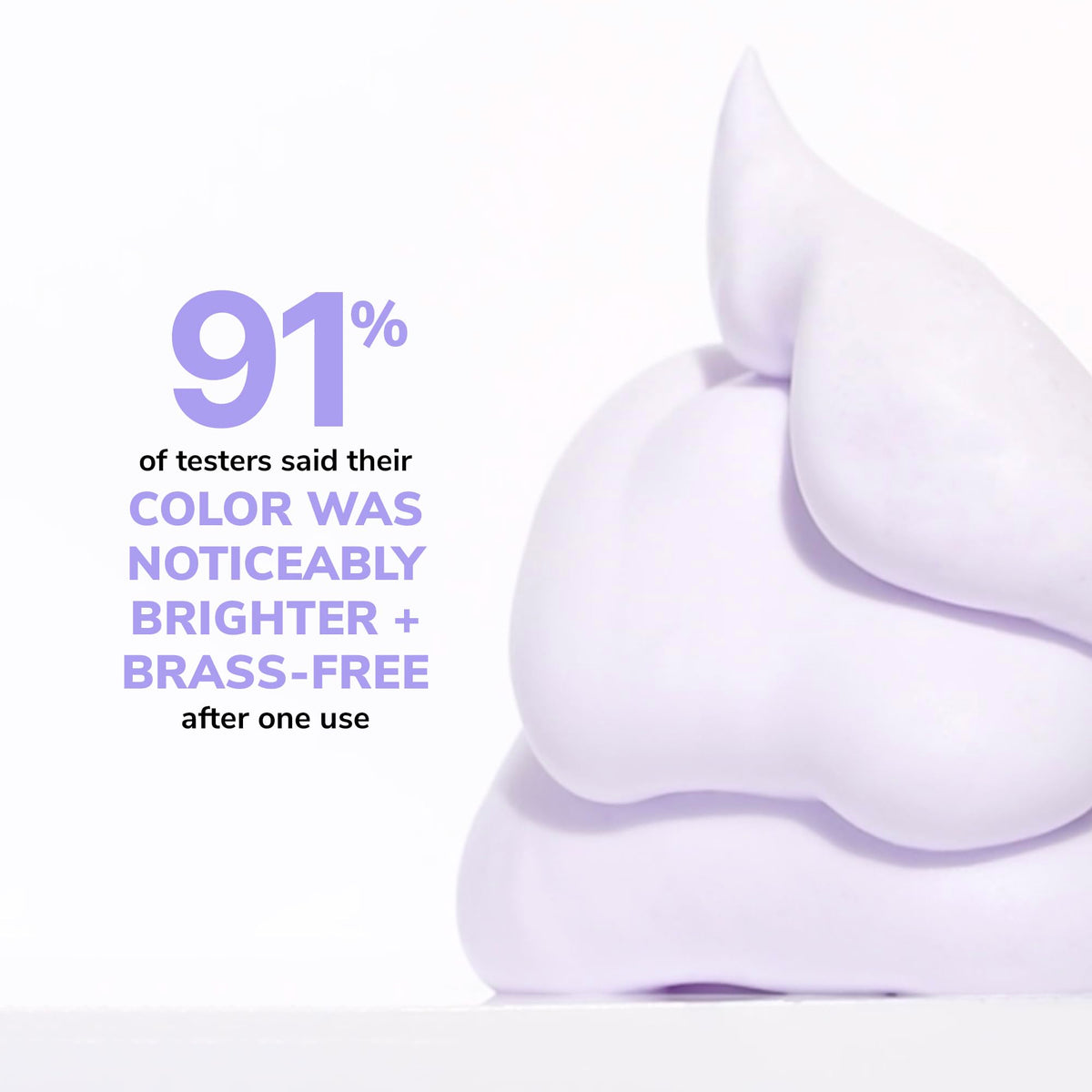 COLOR WOW close-up foam texture showing lavender tint for instant neutralizing
