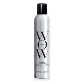 COLOR WOW front aerosol can showing branding and sleek design benefit: clear identification