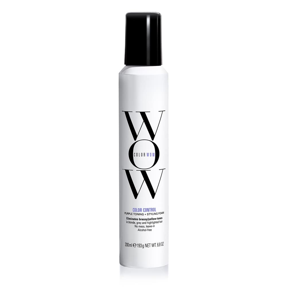 COLOR WOW front packaging showing purple toning foam and branding benefits