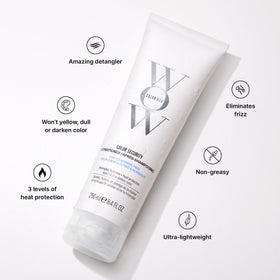 COLOR WOW argan oil droplet highlighting nourishment and softness