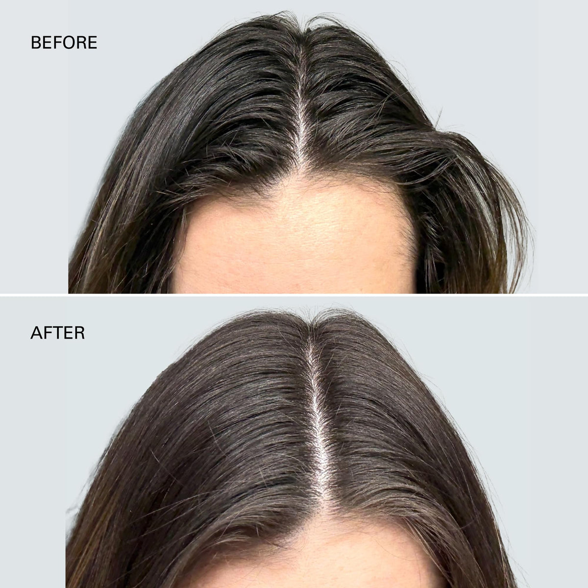 COLOR WOW brushing through hair to show clean, residue-free result