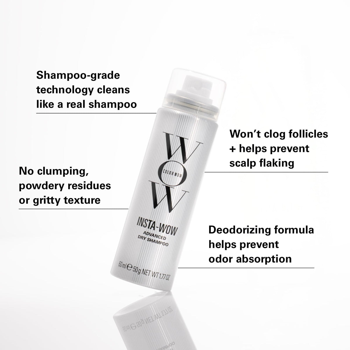 COLOR WOW product being applied at roots to refresh hair between washes