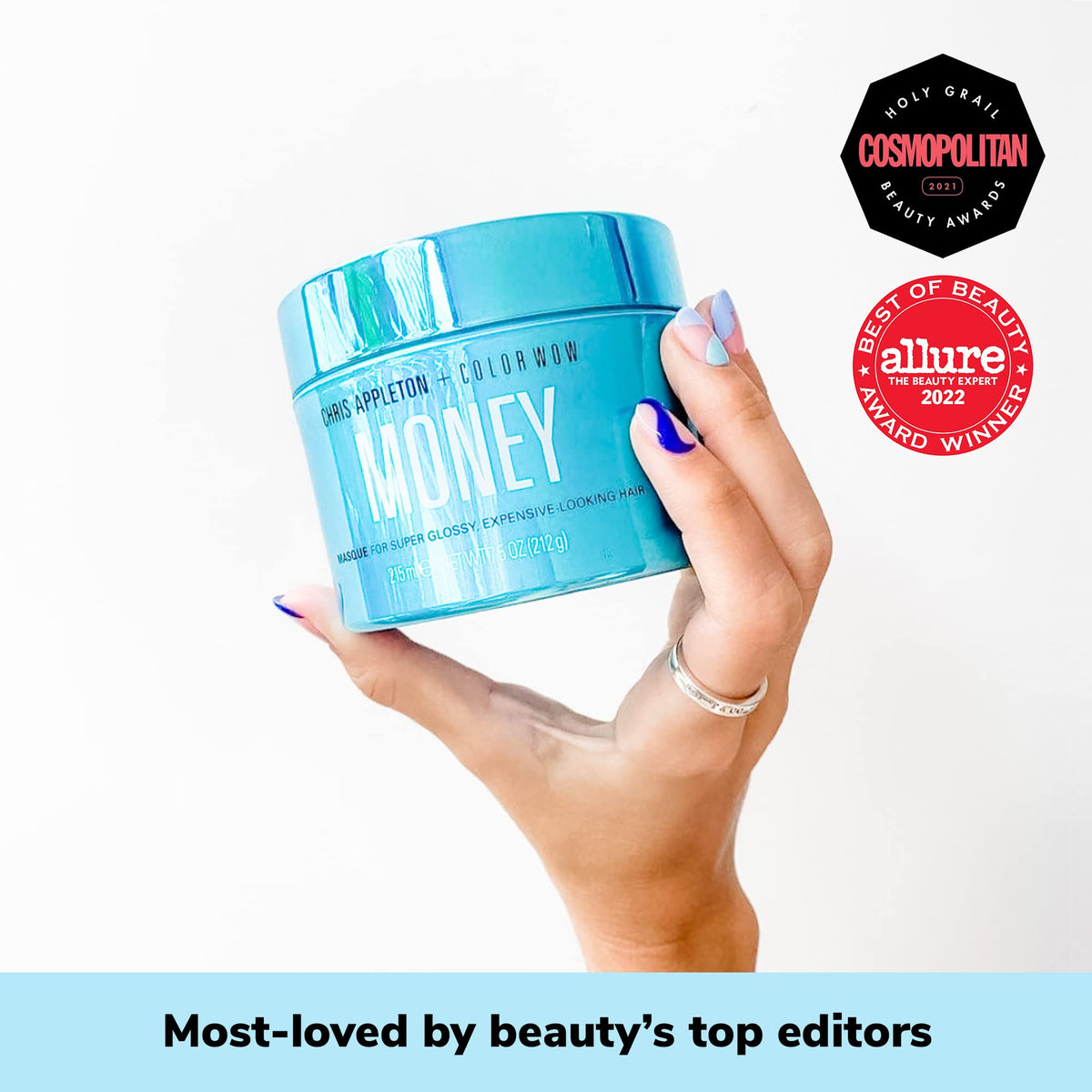 COLOR WOW stylist applying Money Masque to damp hair for deep hydration