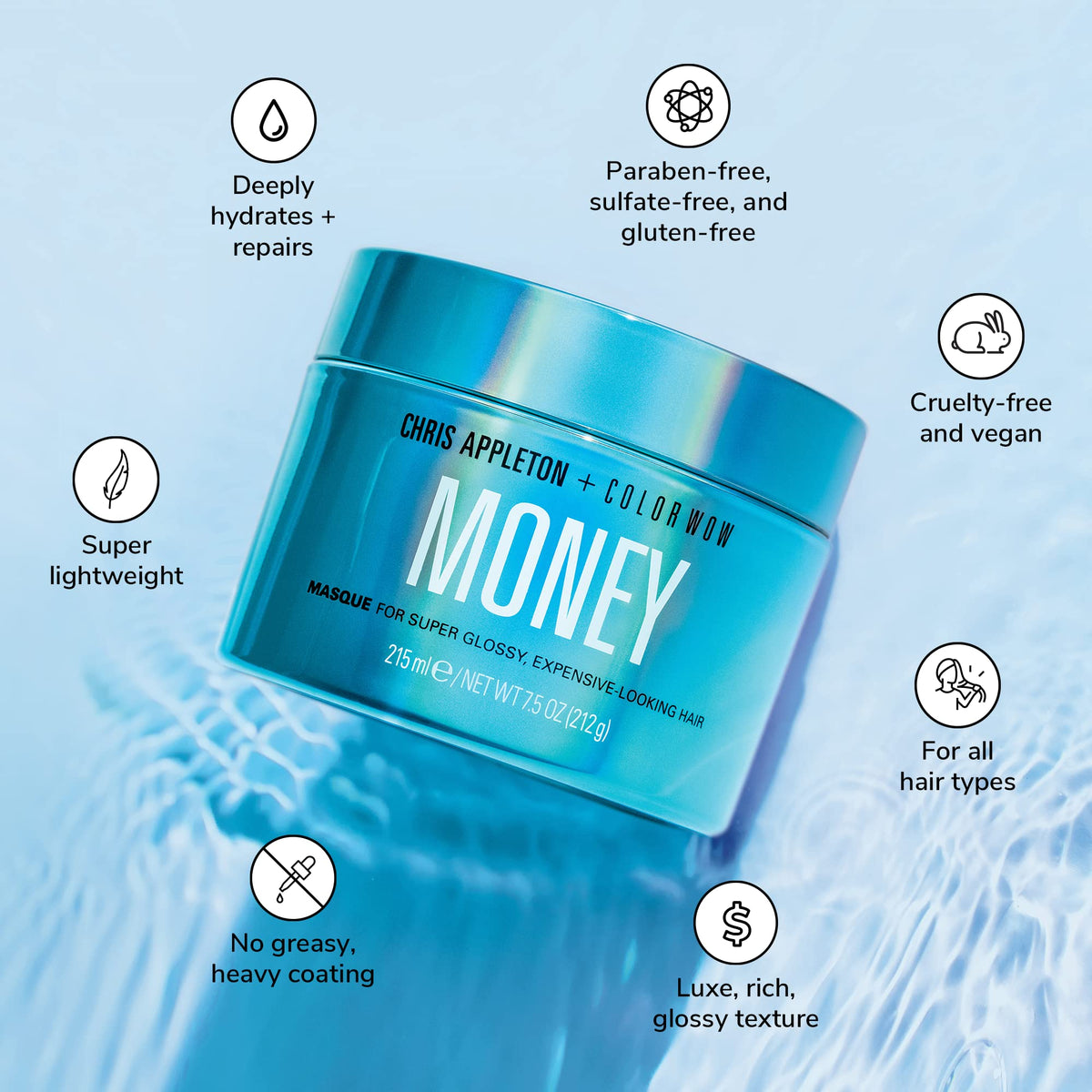 COLOR WOW close-up of Money Masque texture highlighting weightless absorption