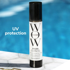 COLOR WOW applied to damp hair demonstrating frizz control and softness benefit