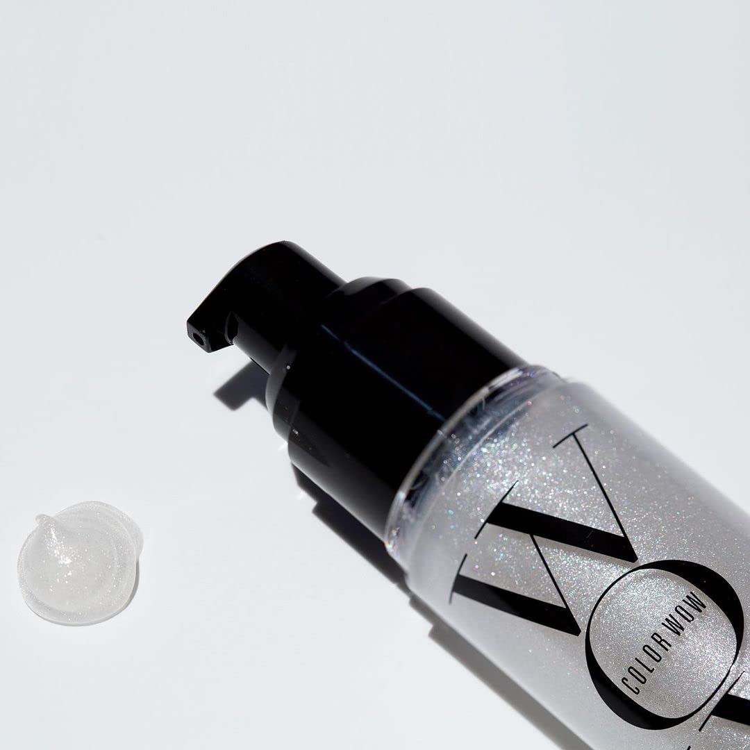 COLOR WOW bottle in hand showing product size and travel-friendly benefit