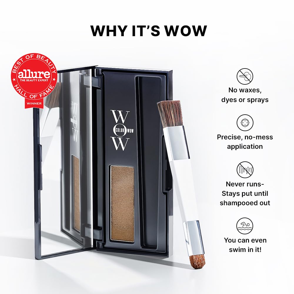 COLOR WOW compact in hand showing travel size convenience and portability