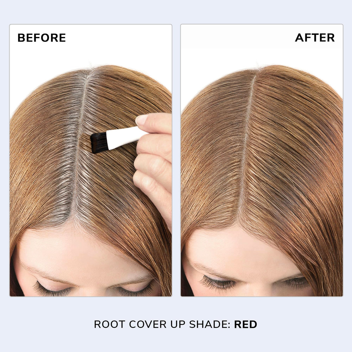 COLOR WOW application close-up tapping powder onto roots for precise concealment