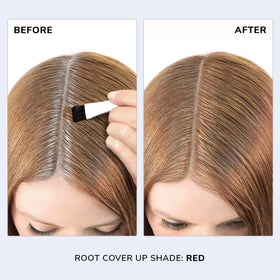 COLOR WOW application close-up tapping powder onto roots for precise concealment