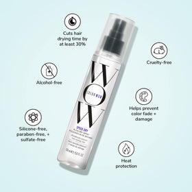 COLOR WOW bottle held in hand to show size and travel-friendly benefit