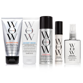 COLOR WOW travel kit front view showing all minis for easy packing and protection