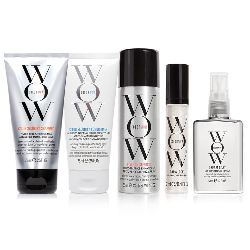 COLOR WOW travel kit front view showing all minis for easy packing and protection