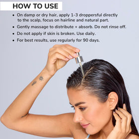 COLOR WOW applying Youth Juice directly to scalp demonstrating targeted delivery advantage