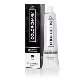 COLORCHARM tube front packaging showing 1N Black and benefits