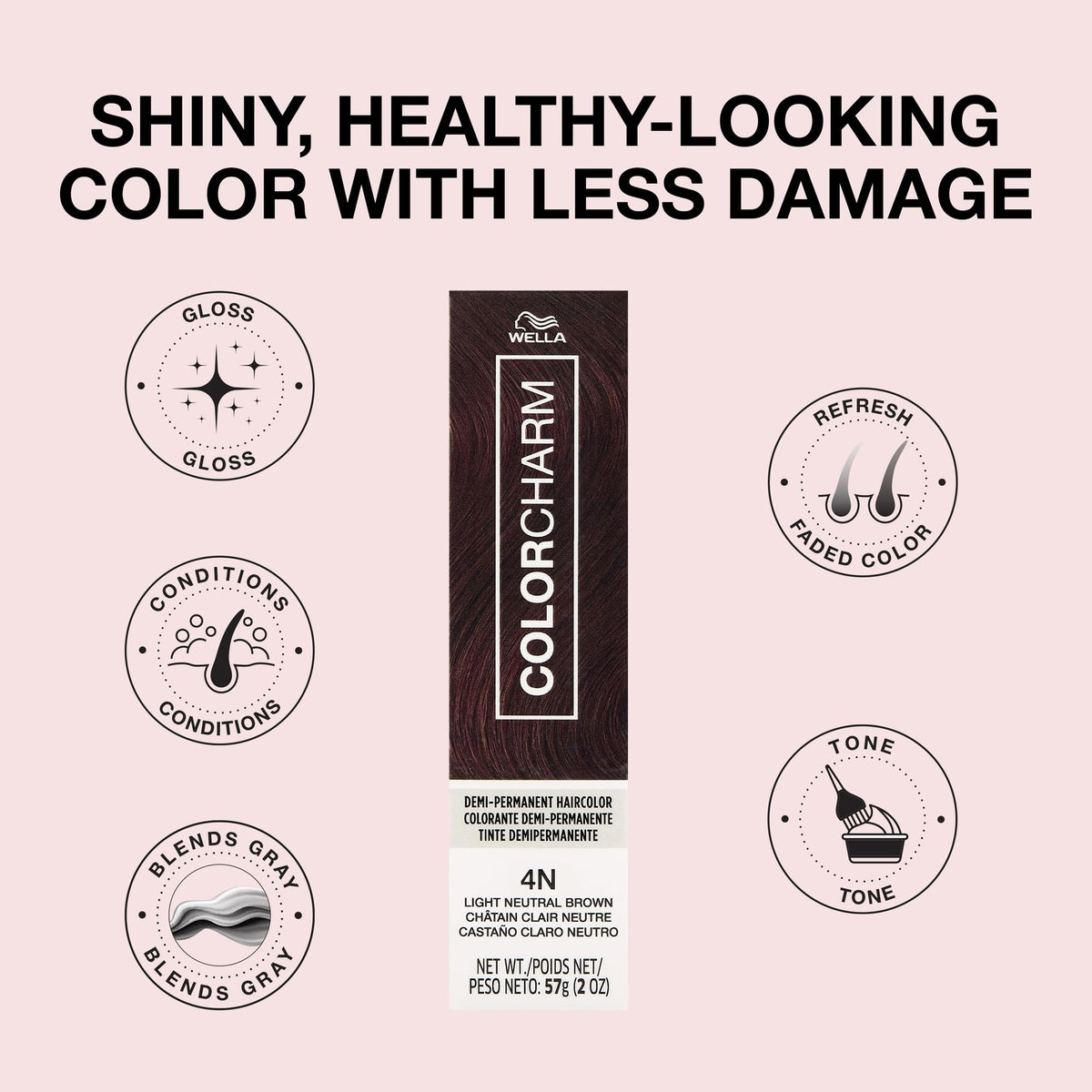 COLORCHARM after photo showing light neutral brown shine and smoothness