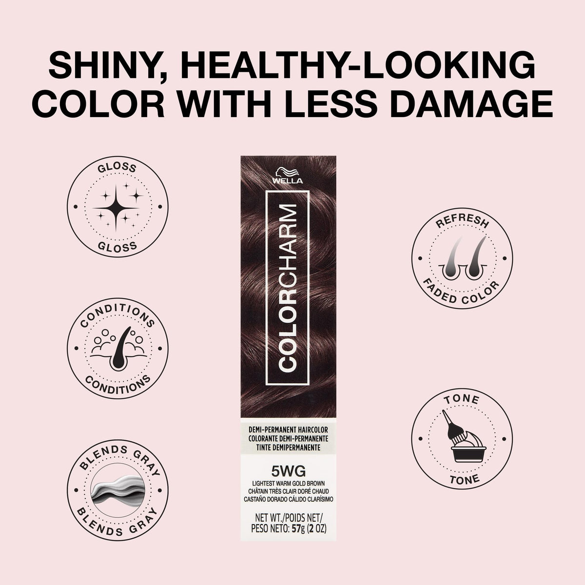 COLORCHARM 5WG bottle label detail with ingredient and usage info