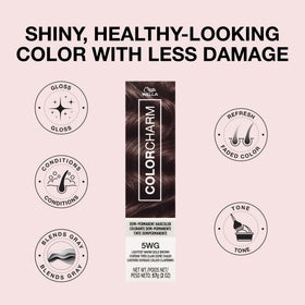 COLORCHARM 5WG bottle label detail with ingredient and usage info