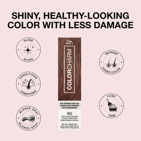 COLORCHARM before and after hair comparison demonstrating added gloss and tone