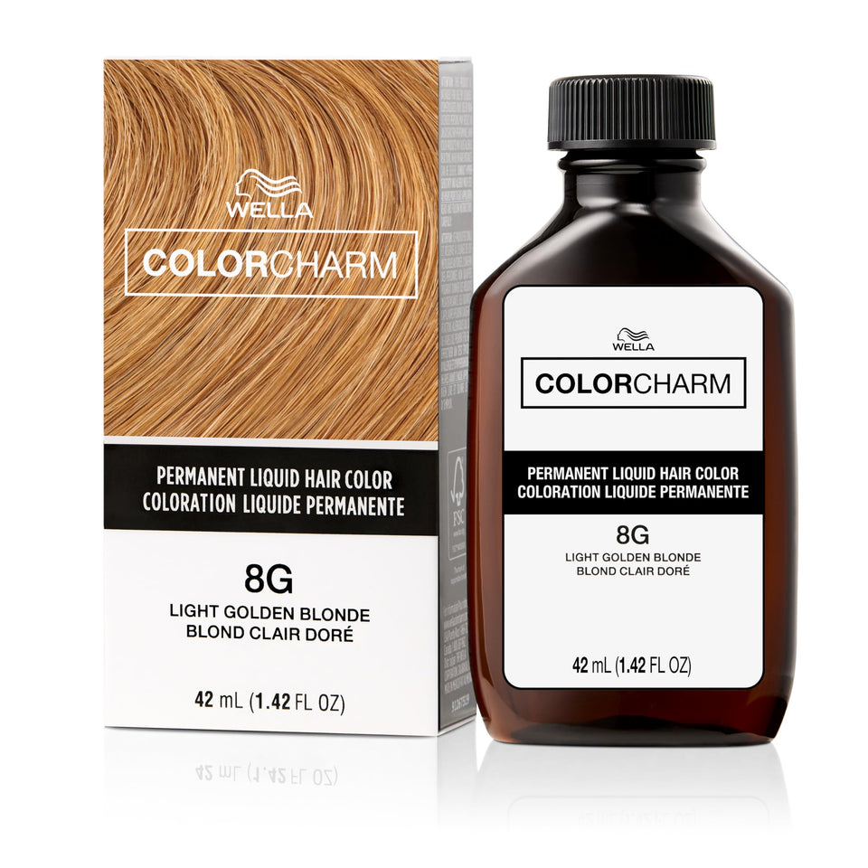 COLORCHARM front packaging showing 8G Light Gold Blonde and benefits