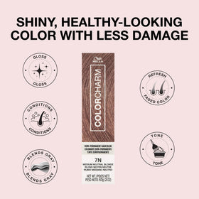 COLORCHARM after gloss on model hair showing enhanced shine