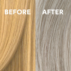 COLORCHARM application with brush on hair demonstrating targeted neutralizing benefit