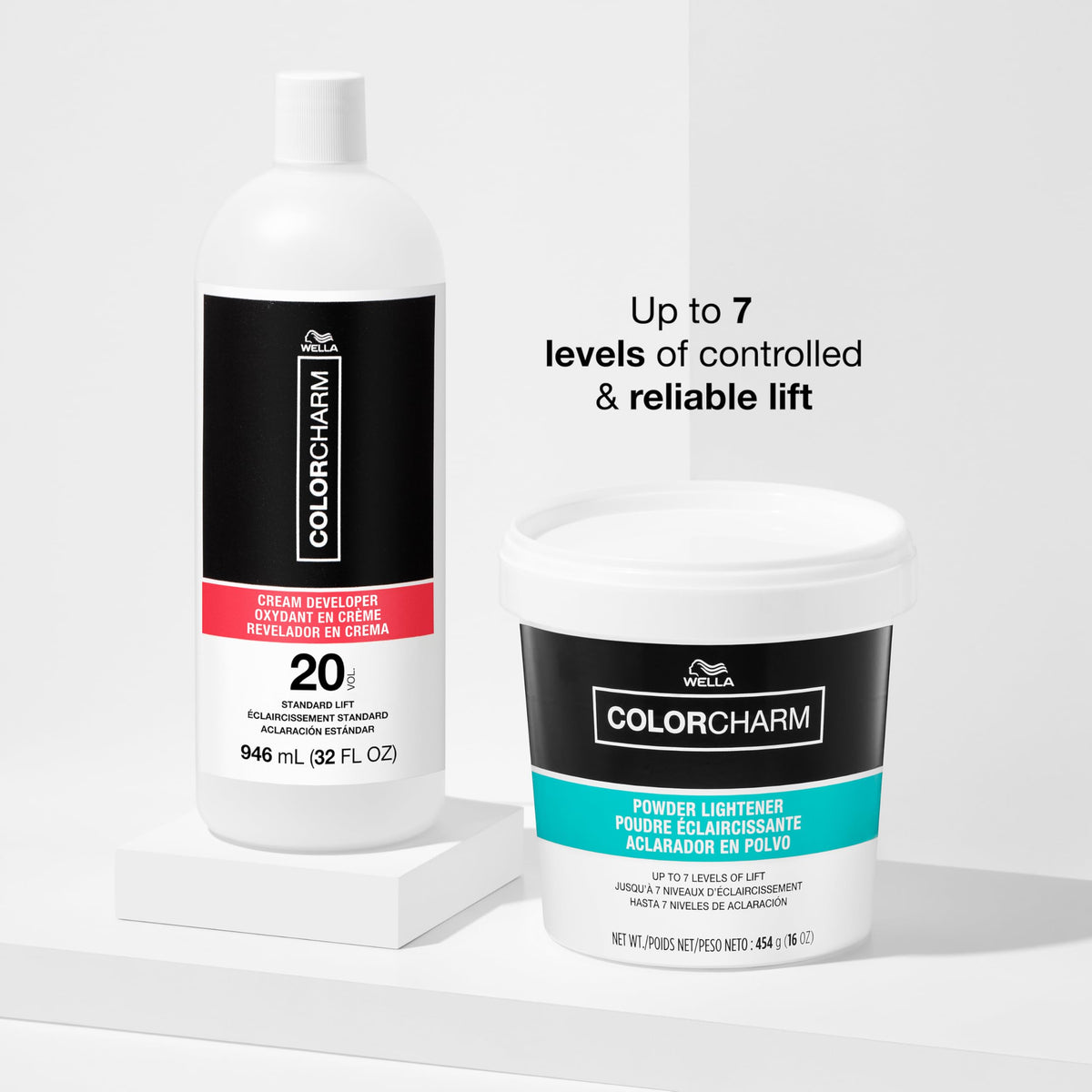 COLORCHARM before and after lightening showing visible lift and tone improvement