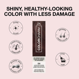COLORCHARM before and after image showing toned brassiness and even neutral brown