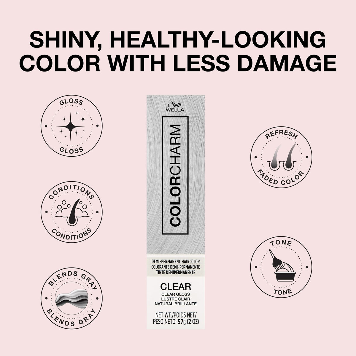 COLORCHARM before and after hair showing enhanced shine and refreshed tone