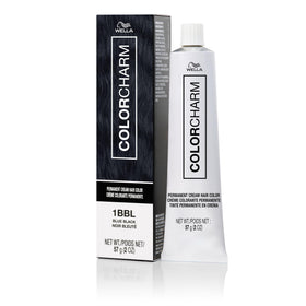 COLORCHARM front packaging showing blue-black shade and benefits