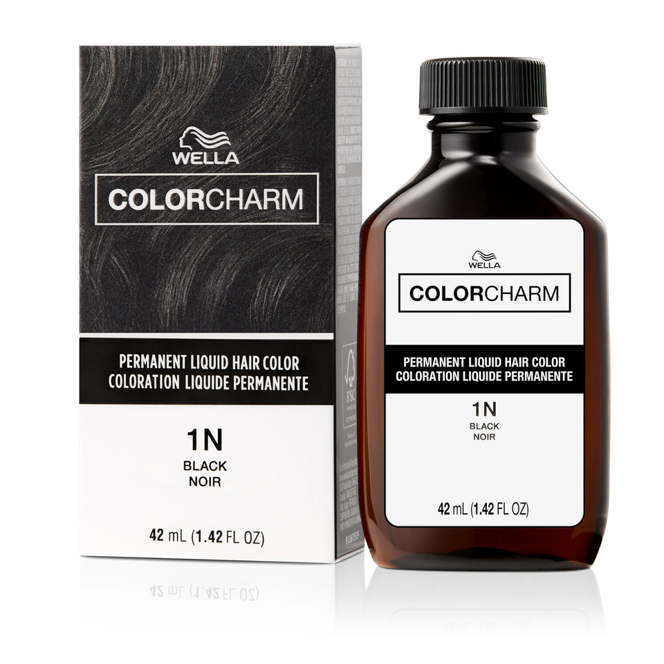 COLORCHARM front packaging showing 1N Black and clear benefits