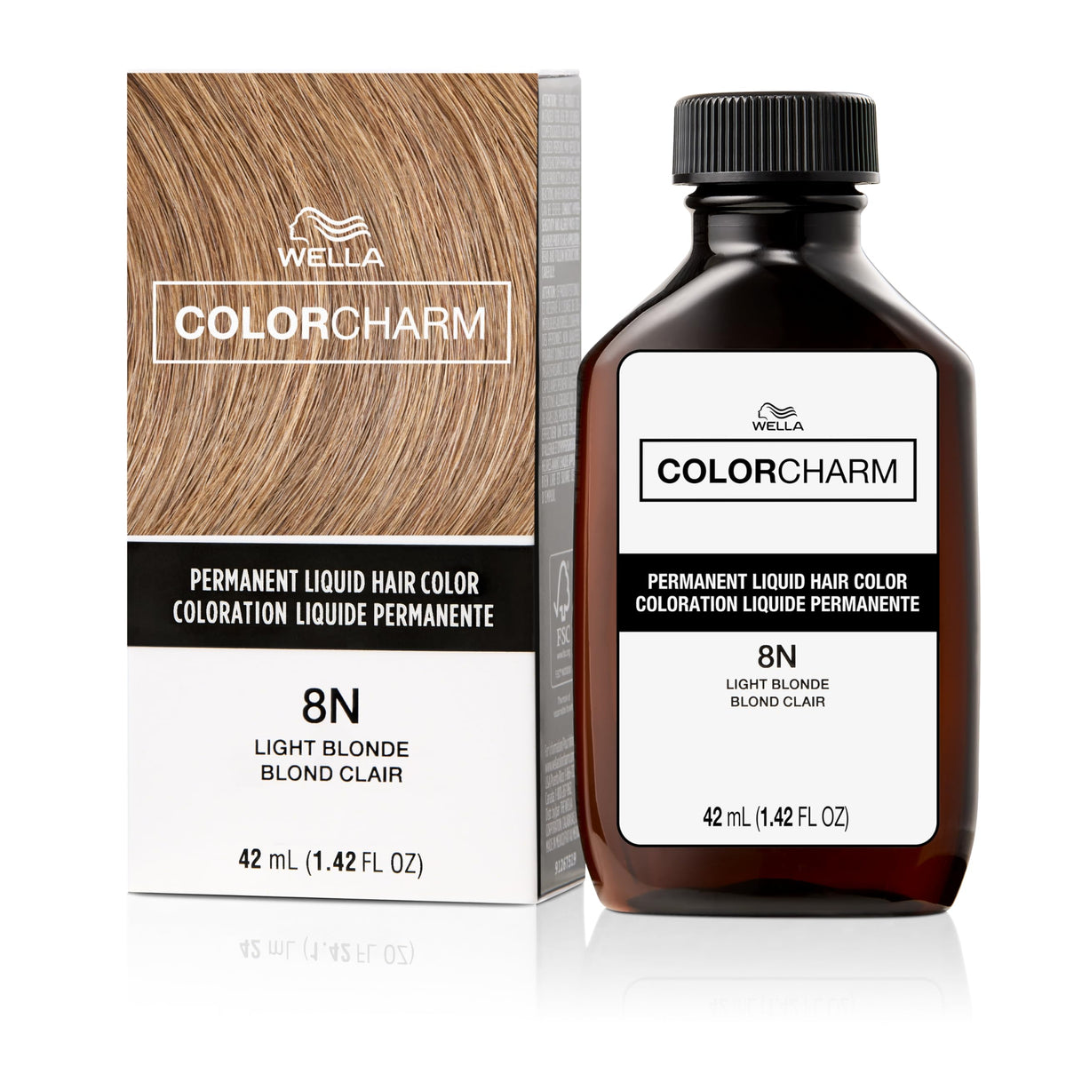 COLORCHARM front packaging 8N Light Blonde showing shade and label benefit