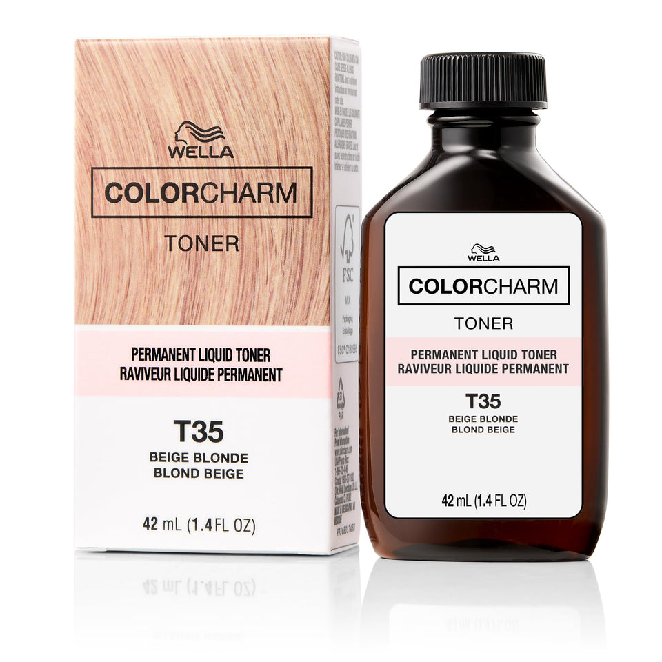 COLORCHARM front packaging showing T35 Beige Blonde and benefits