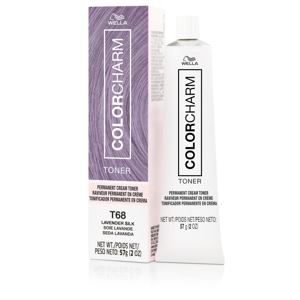 COLORCHARM front packaging T68 Lavender Silk showing shade and benefits