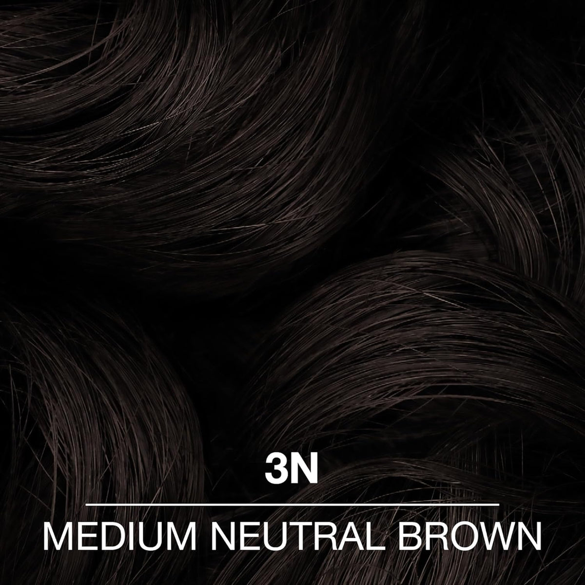 COLORCHARM hair swatch on a strand demonstrating medium neutral brown tone and gloss