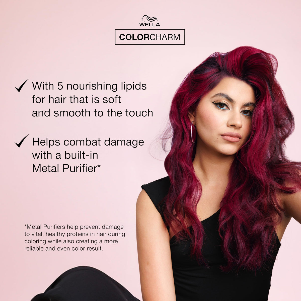 COLORCHARM Muy Magenta before and after on dark hair demonstrating lift and color